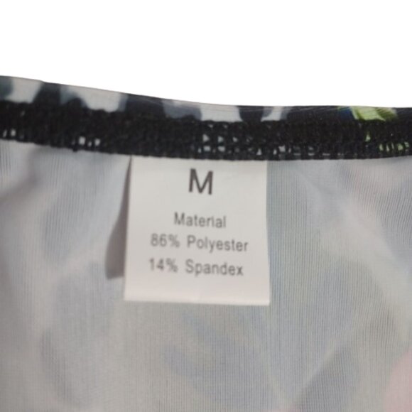 URCHICS Floral Leopard print 2 Piece Swimsuit Faux Ties Size M - Picture 7 of 9